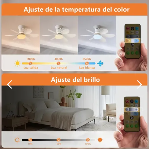 VENTILADOR DE TECHO LED 2 EN 1 CON CONTROL REMOTO