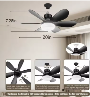 VENTILADOR DE TECHO LED 2 EN 1 CON CONTROL REMOTO
