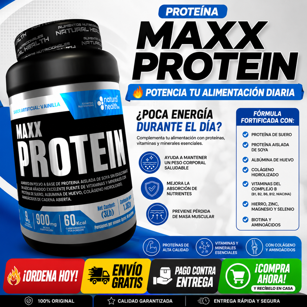 💪 MAXX PROTEIN Proteína Fortificada Para Complementar Tu Nutrición Diaria