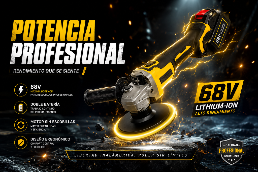 🔥 Pulidora Inalámbrica 68V MAX™ Con Doble Batería Profesional