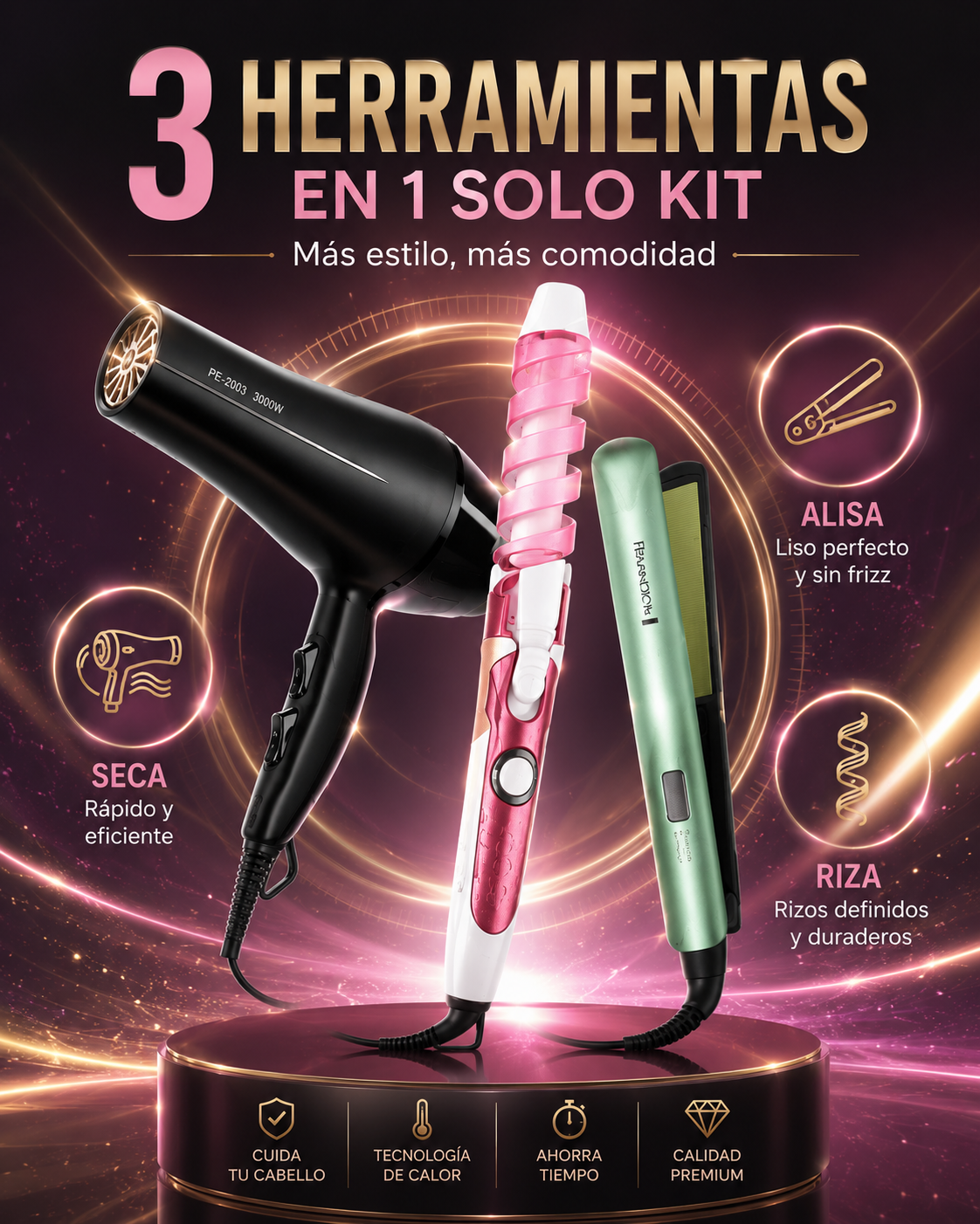 COMBO DE BELLEZA 3 EN 1 PRO