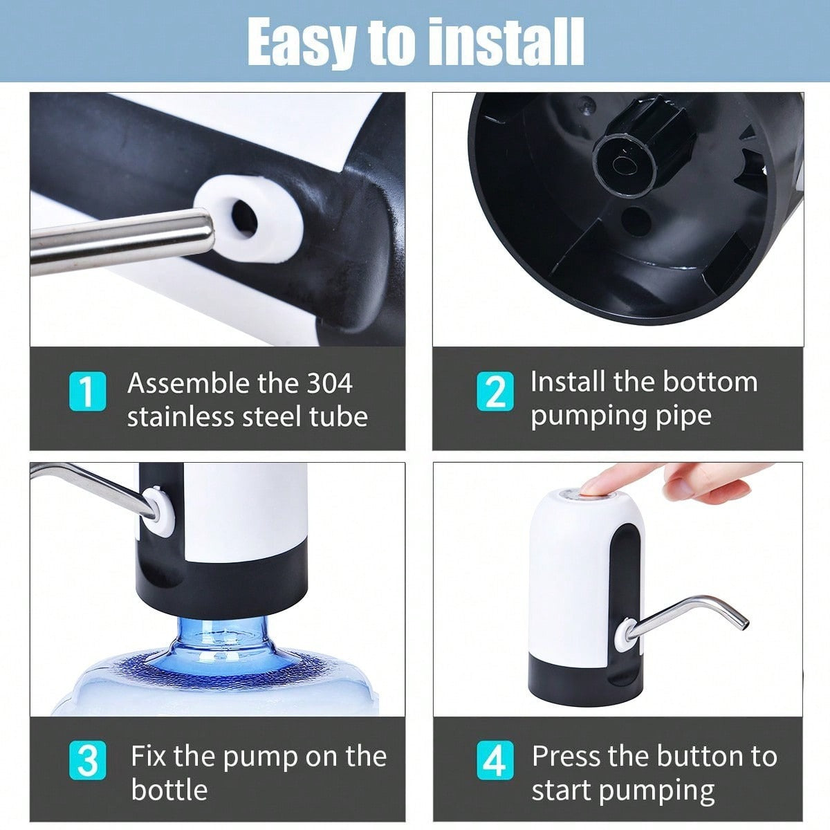 Bomba Dispensadora de Agua Eléctrica Recargable USB