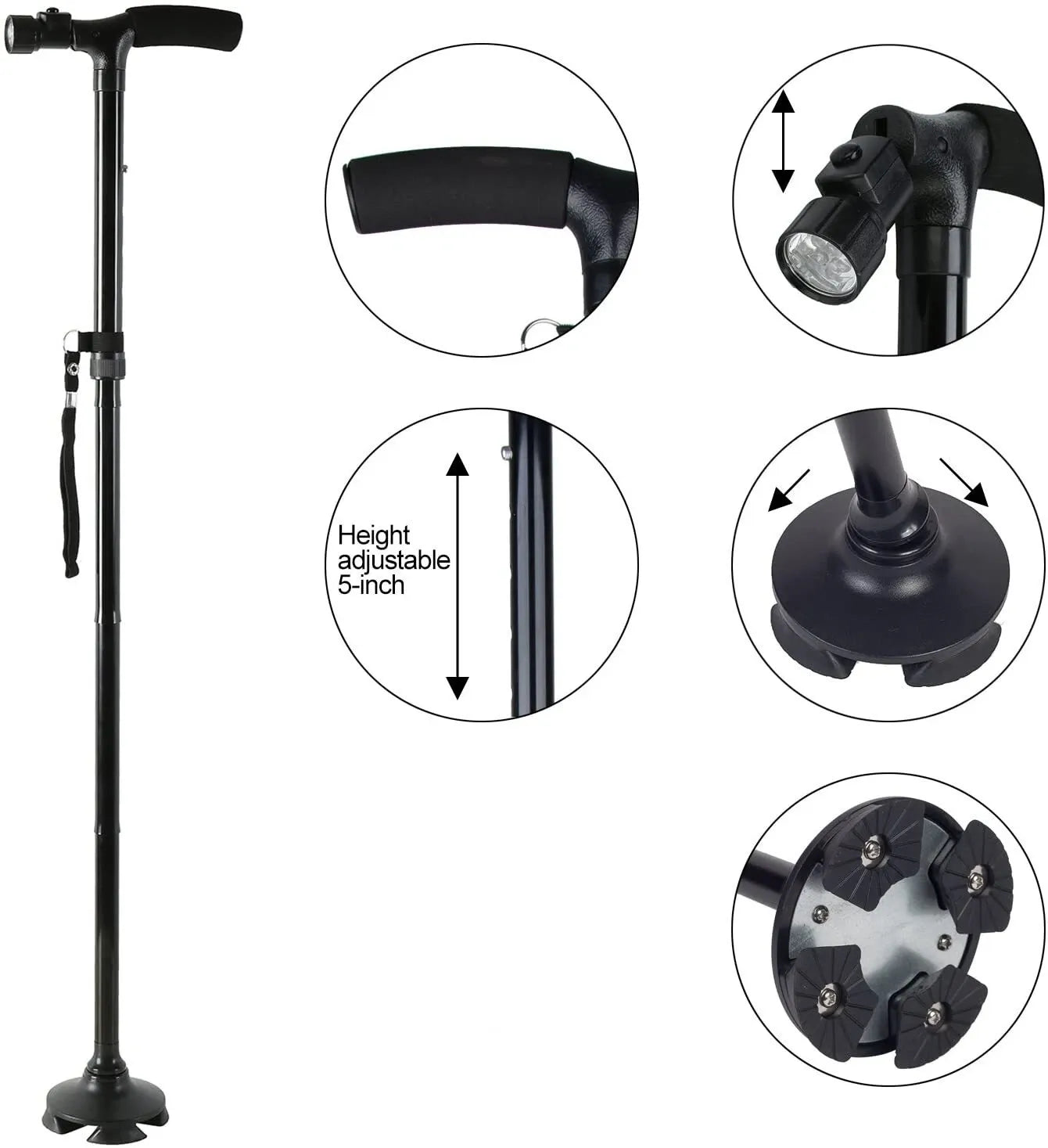 🦯 BASTÓN PLEGABLE CON LUZ LED